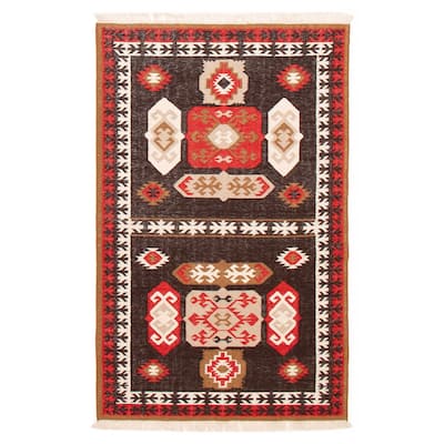 Ankara Brown Kilim 5'0" x 8'1" - 5'0 x 8'1