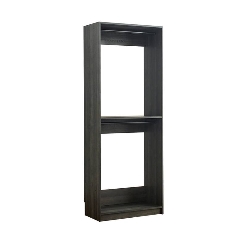 Prosper 32" Gray Wood Walk-in Closet with Two Rods