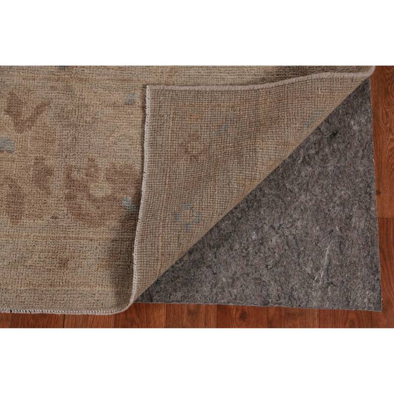 Hand Knotted Oriental 100% Wool Carpet Transitional Floral Beige & Ivories Oushak Area Rug - 9' 11'' X 8' 0''