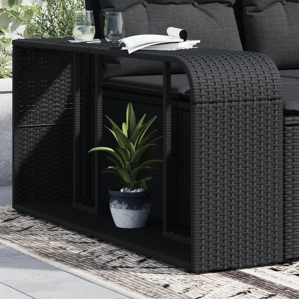 vidaXL Storage Shelves Modular Shelving Unit Outdoor Furniture 2 Pcs Poly Rattan - 10.6 x 44.1 x 21.7