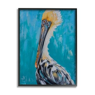 Stupell Blue Pelican Painting Framed Giclee Art Design by Estelle ...