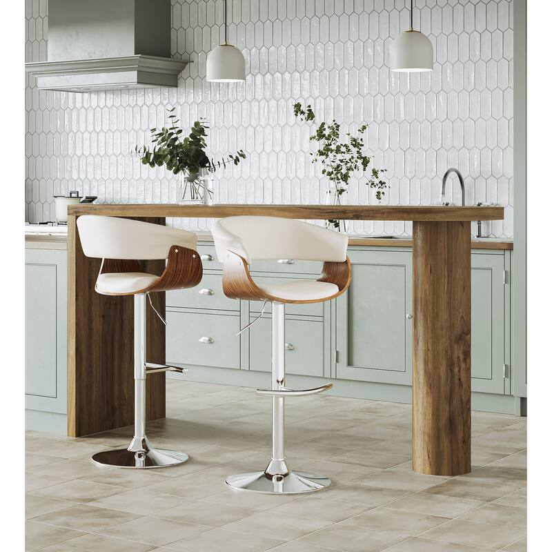 Carson Carrington Samantha Vintage Mid-century Modern Wood Adjustable Bar Stool