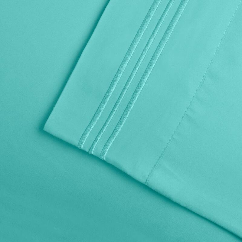 Superior Wrinkle-resistant Embroidered Microfiber Deep Sheet Set