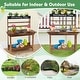 preview thumbnail 8 of 6, Wooden Potting Bench Table Outdoor Mud Kitchen with Solid Fir Wood Frame - 28" x 16" x 36" (L x W x H)