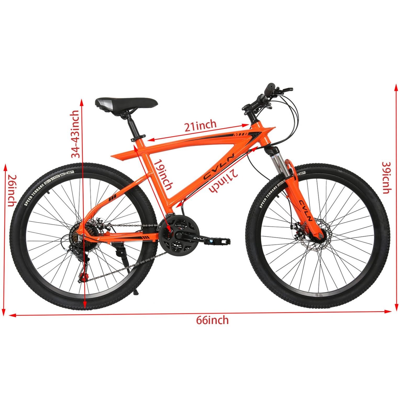 26 Inch 21 Speed Urban Off-Road Bicycle Mountain Bike with Full