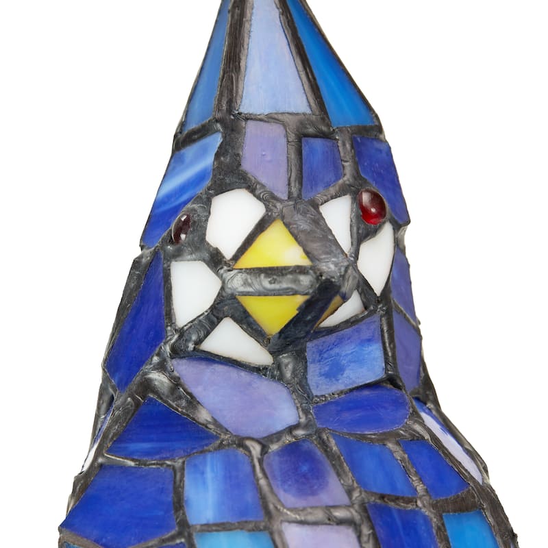 River of Goods 13.5"H Stained Glass Bird Accent Lamp