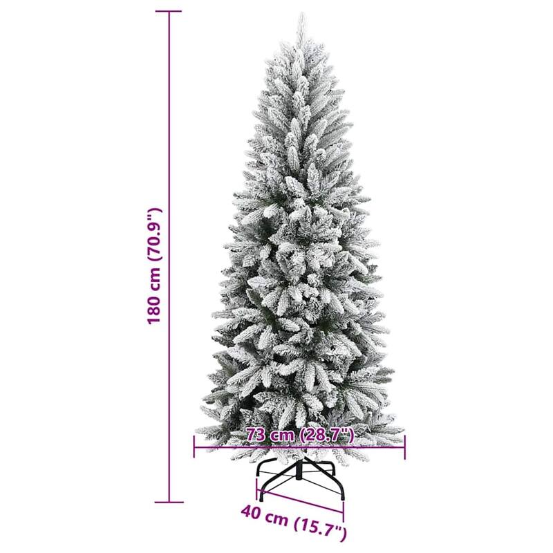 vidaXL Artificial Christmas Tree with 300 LEDs White 73 x 73 x 180 cm - 73 x 73 x 180