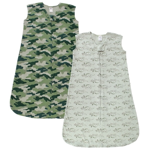 slide 1 of 1, Hudson Baby Infant Boy Thermal Sleeveless Sleeping Bag 2pk, Sage Dinosaur 0-6 Months - Sage Dinosaur