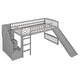 preview thumbnail 3 of 28, All-in-one Loft Bed Built-in Ladder Wood Frame Loft Bed with Slide, 2 Drawers, Storage Stairs & Underbed Activity Space for Kids