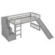 preview thumbnail 4 of 28, Twin Size Solid Wood Loft Bed with Stairway, Convertible Ladder, Slide, 2 Drawers for Storage, and Guardrails