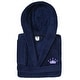 preview thumbnail 11 of 18, Sweet Kids 100% Polyester SUPER PLUSH Double Brushed Hooded Bathrobe - CROWN Navy - L