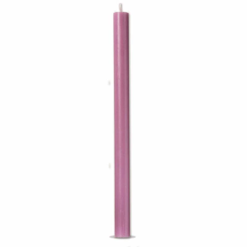 Color Studio 12" Straight Taper Unscented Smokeless Paraffin Wax Candle Lilac Burn Time 12 hrs. Sold In Units of 1