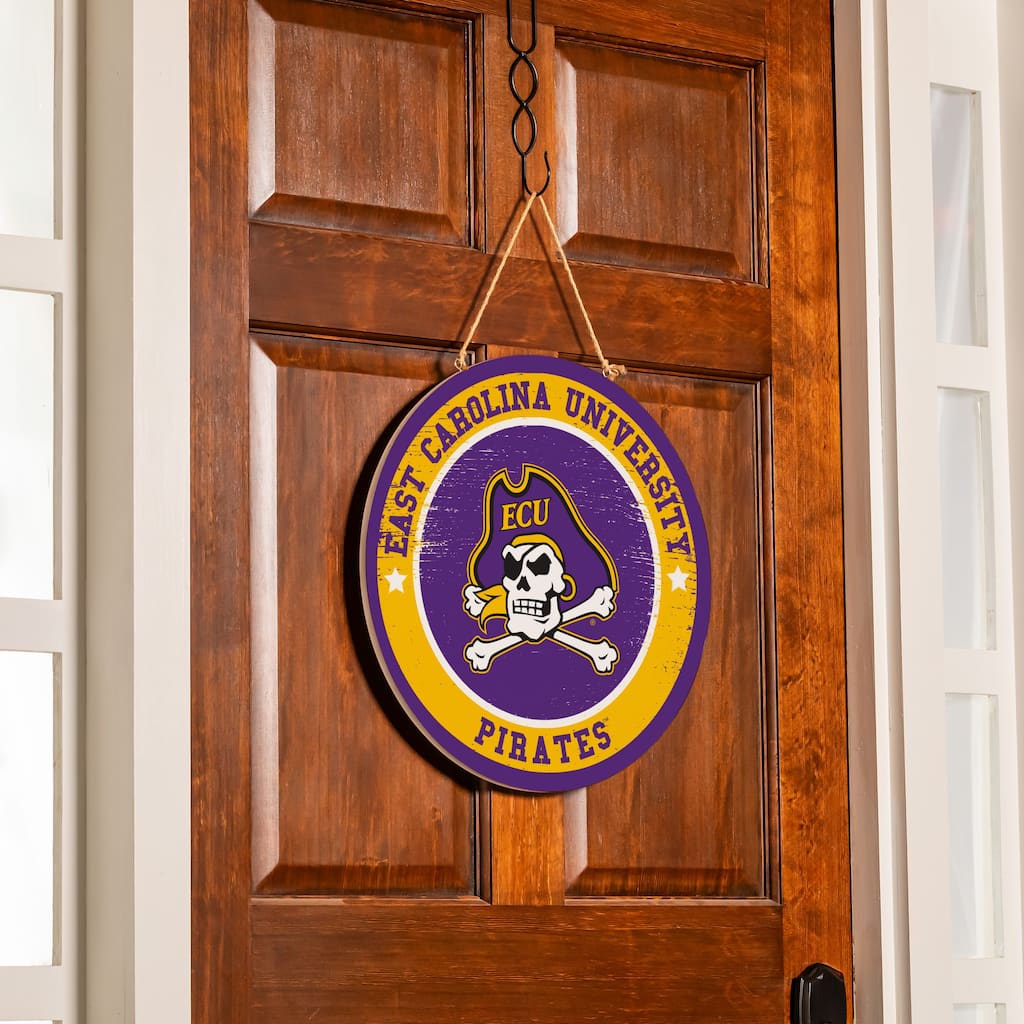 East Carolina University Wooden Door Decor Wall Sign - Multi-Color