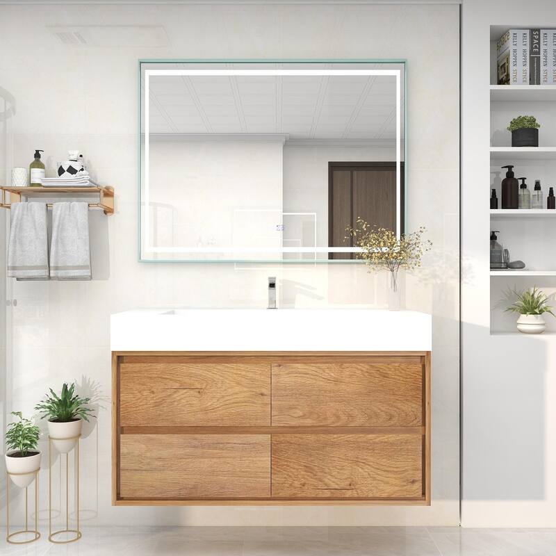 Victoria 48" Wall Mounted Modern Vanity with Acrylic Sink