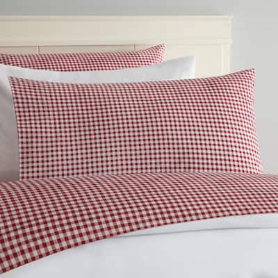 Laurel & Mayfair Gingham 100% Cotton Percale Sheet Set, Red