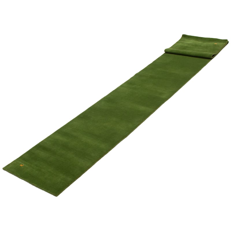 Kashkuli Gabbeh Green Rug 2'8" x 17'8" - 2'8 x 17'8
