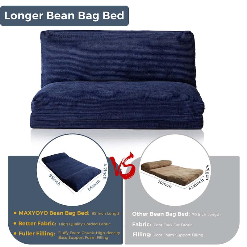 Corduroy Bean Bag Folding Sofa Bed