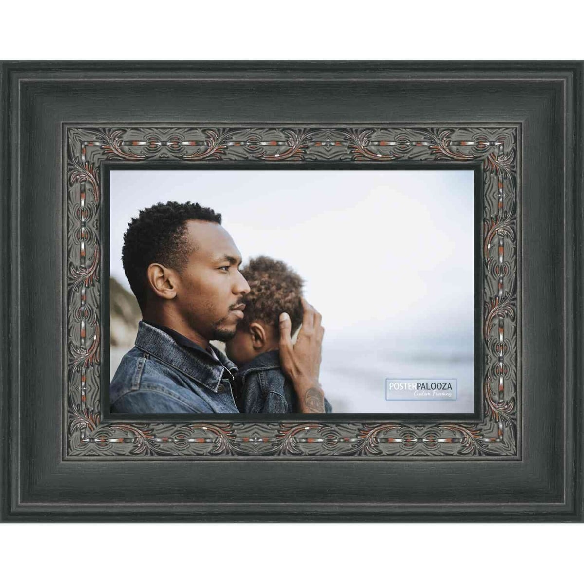 15x23 Distressed/Aged Black Complete Wood Picture Frame with UV Acrylic, Foam Board Backing, & Hardware
