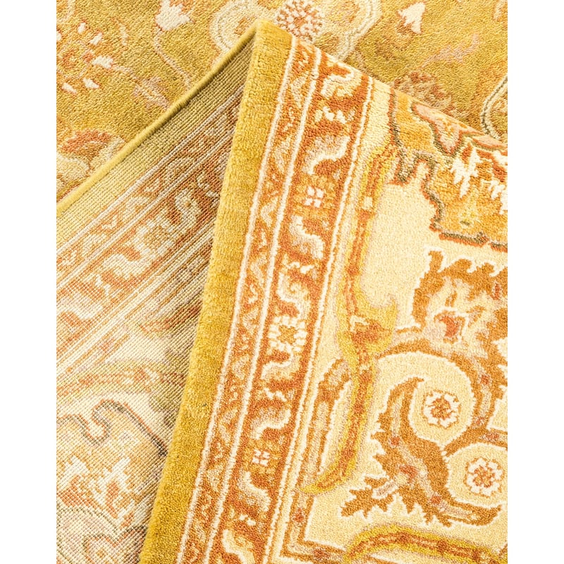 Overton Hand Knotted Wool Vintage Inspired Modern Contemporary Eclectic Green Area Rug - 5'10" x 9'2"