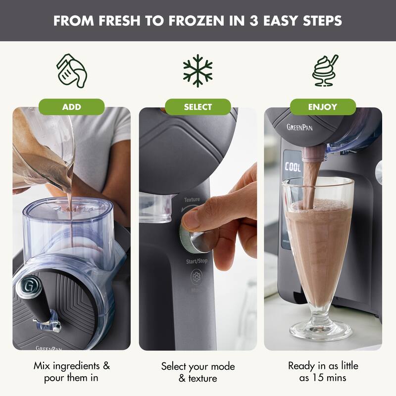 GreenPan Frost 15-in-1 Ice Cream & Slushie Drink Maker