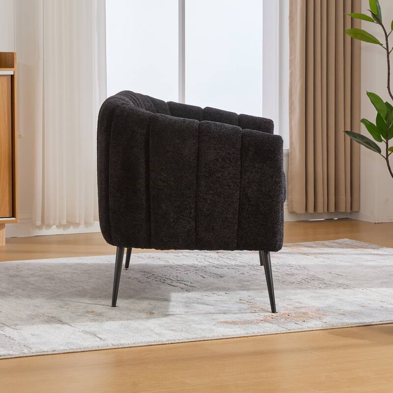 50.1" W Loveseat Sofa,Mid-Century Modern Chenille Sofa with Metal Legs