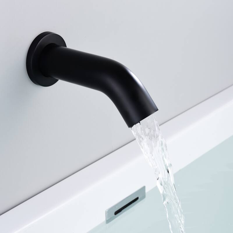 Matte Black Tub and Shower Faucet Set with Waterfall Tub Spout Bed