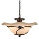 preview thumbnail 7 of 5, Vine 15-in W Black Rustic Semi Flush Mount Ceiling Light Amber Glass - 15-in W x 7.5-in H x 15-in D