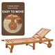 preview thumbnail 5 of 8, Outsunny Teak Outdoor Folding Chaise Lounge Chair