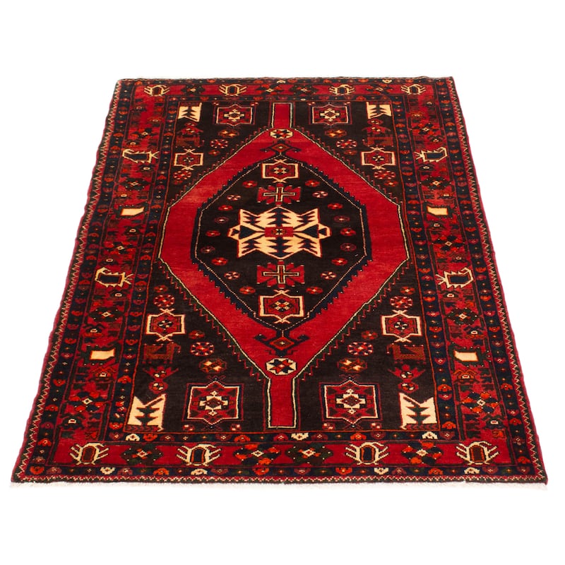 ECARPETGALLERY Hand-knotted Andelz Black Wool Rug - 4'10 x 7'3