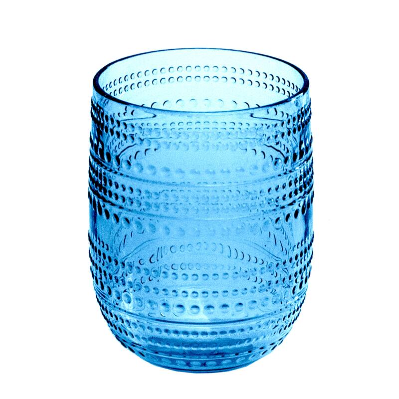 Beaded Stemless , Sea Green, 15 oz, Set of 6