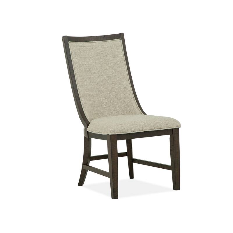Magnussen Home Westley Falls Graphite Upholstered Host Chair Two Pack - 21.5''W x 27.13''D x 42''H - Set of 2 - 21.5''W x 27.13''D x 42''H - Graphite - Dining Height