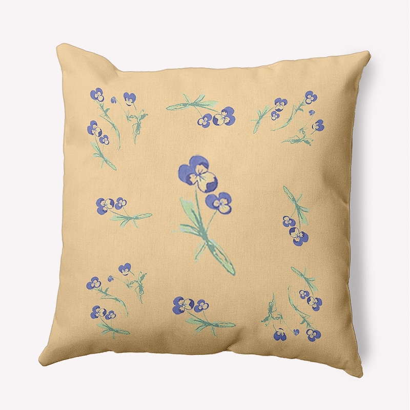 Violets Scattered Decorative Throw Pillow - Corn Stalk - 20" x 20"