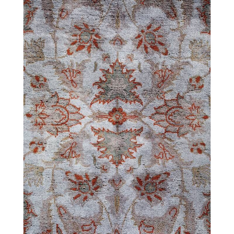 Overton Hand Knotted Wool Vintage Inspired Modern Contemporary Overdyed Gray Area Rug - 4' 2" x 6' 4"