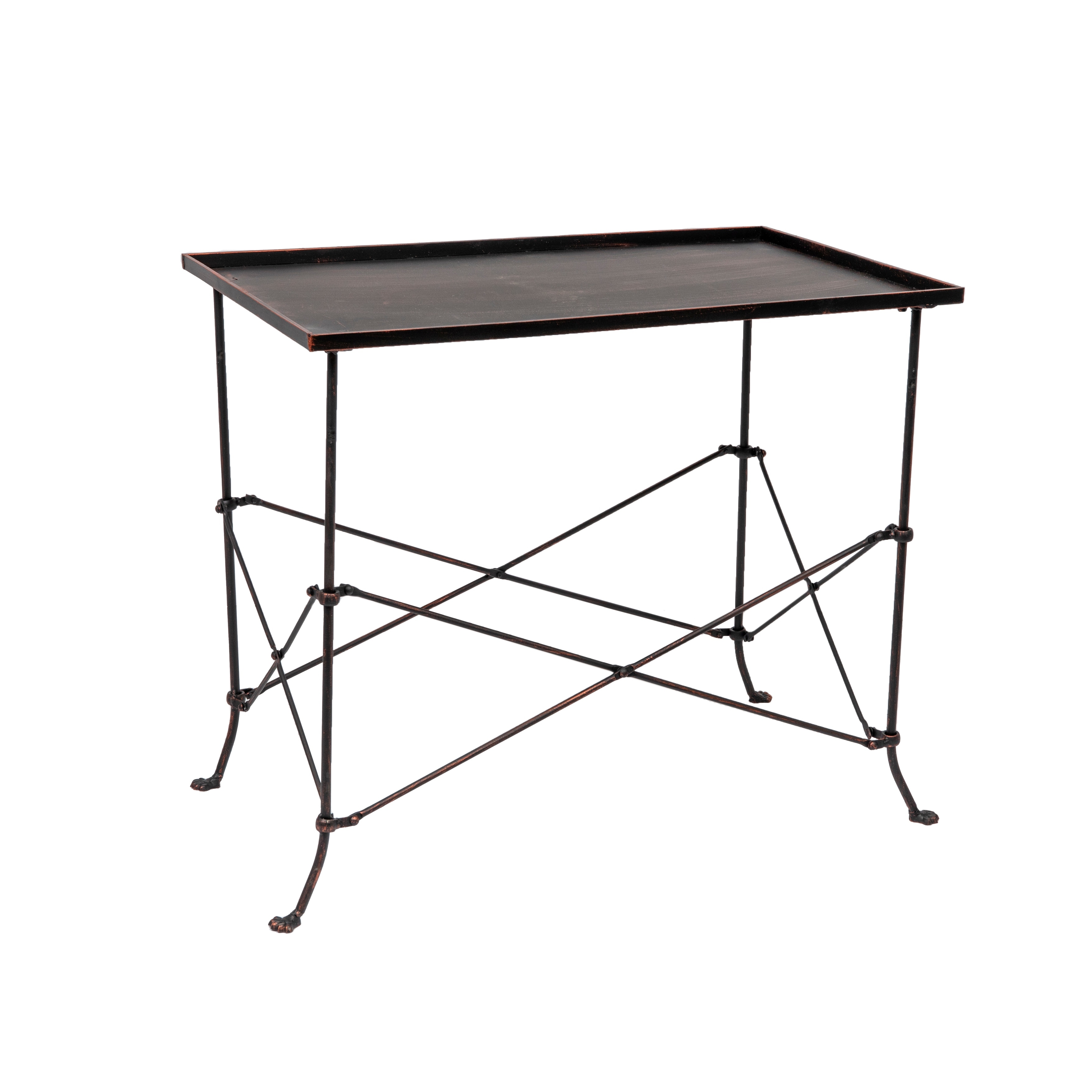 Rectangular Metal Side Table with Unique Claw Sole Feet