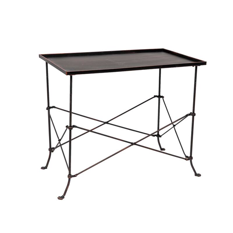 Rectangular Metal Side Table with Unique Claw Sole Feet - 31.5"L x 20.0"W x 27.0"H - Bronze
