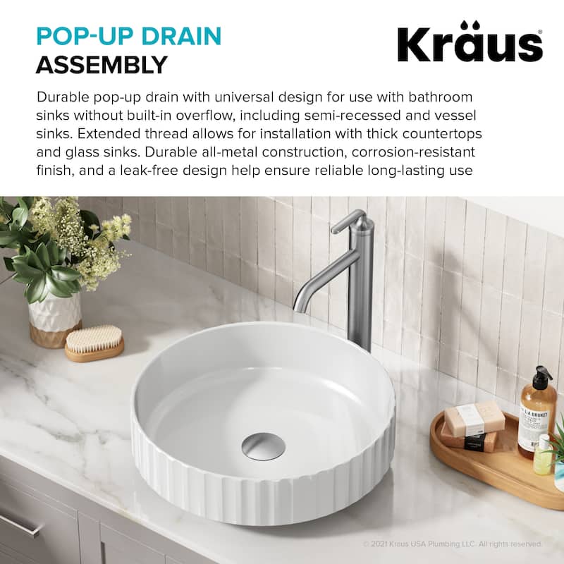KRAUS Pop-Up Drain for Vessel Bathroom sink