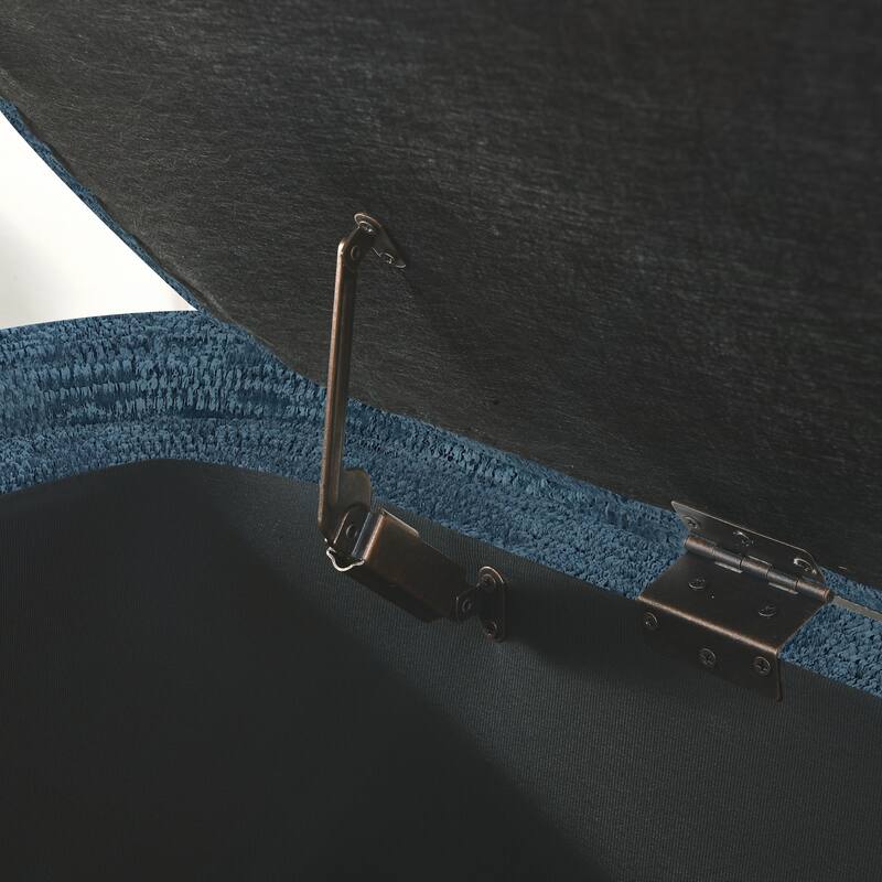 Linen Fabric Upholstered Bench with Large Storage Space