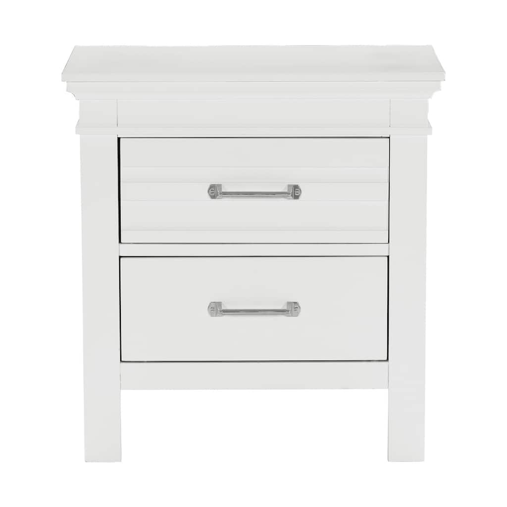 2 Drawers Nightstand Wooden