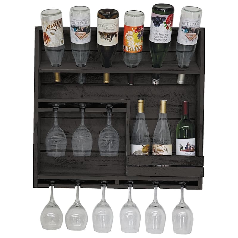 Farmhouse 9-Bottle Wine Display - Black