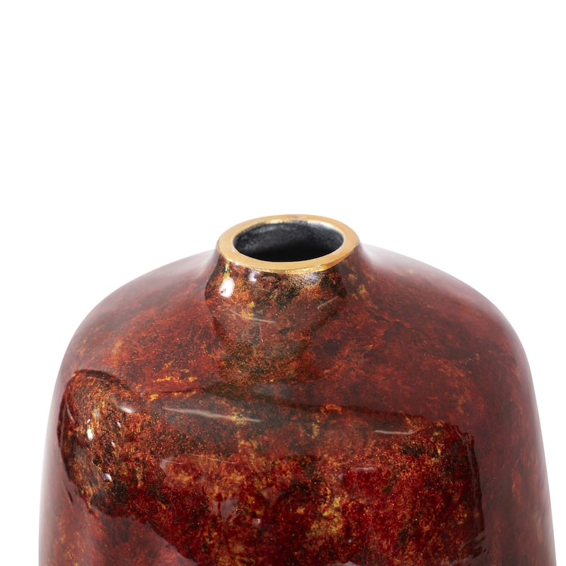 Sharma Crimson Gold Slanted Vase- Medium