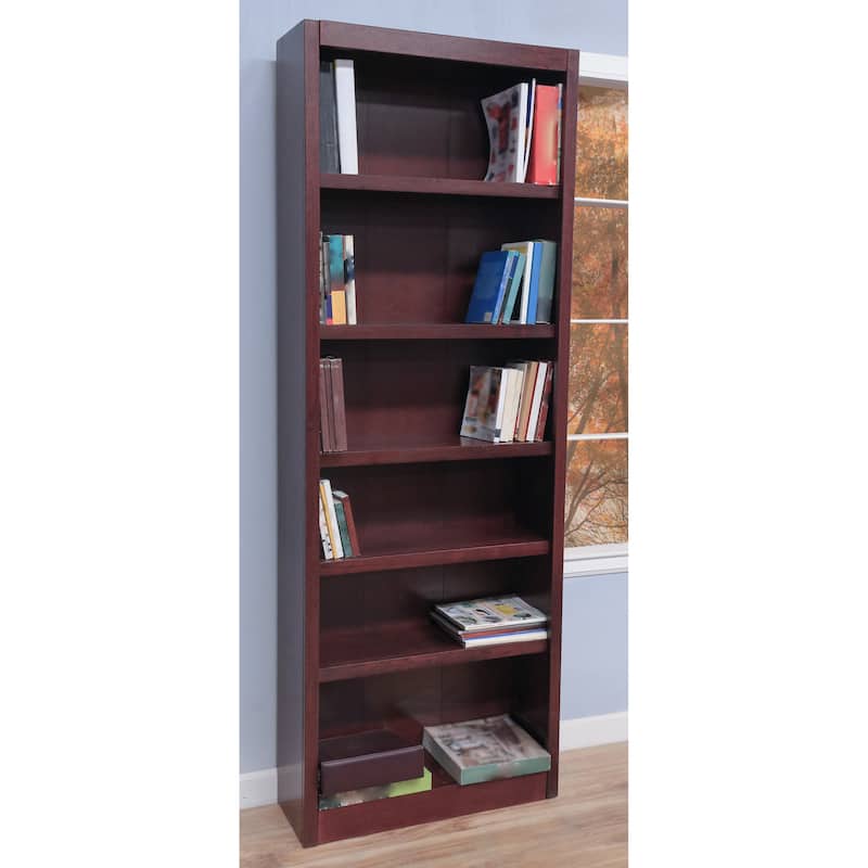 Concepts in Wood 6 Shelf Wood Bookcase, 84 inch Tall