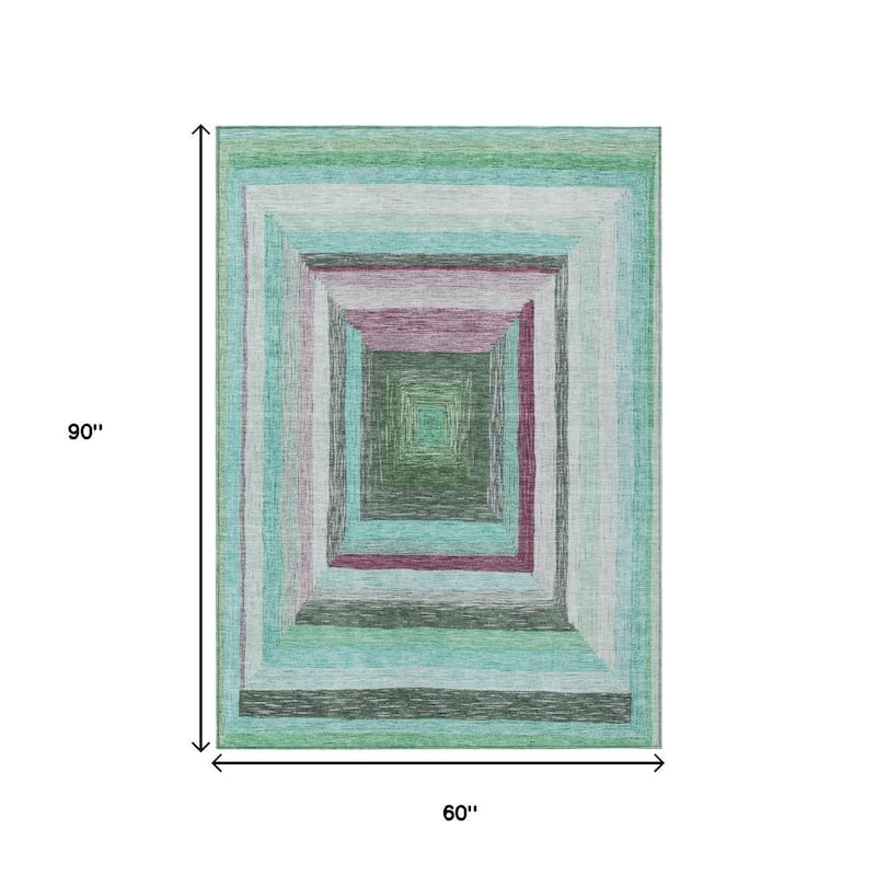 HomeRoots Geometric Transitional Rectangle Outdoor Rug