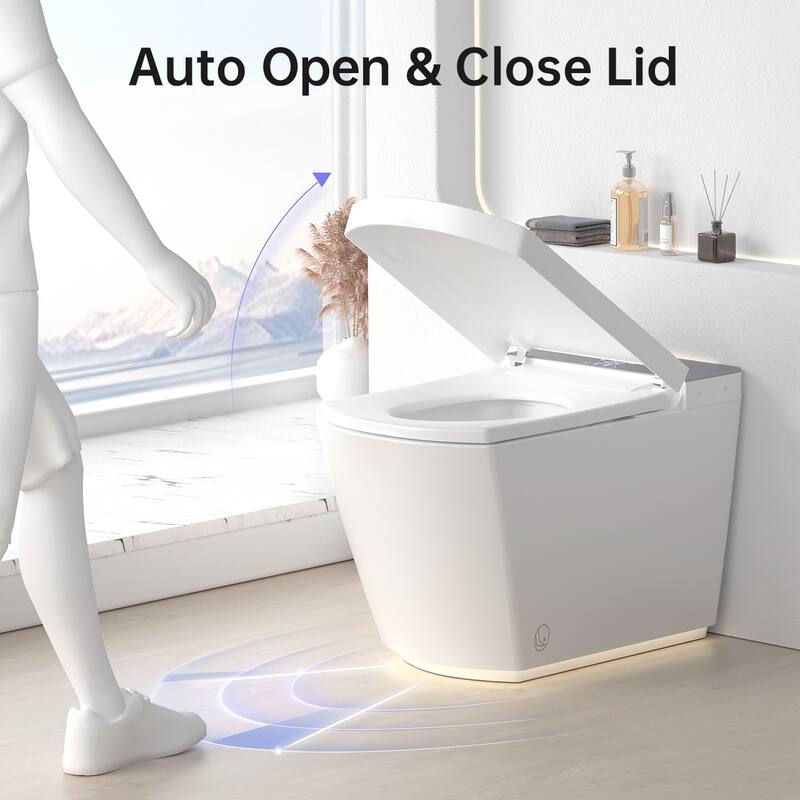 Modern Integrated Smart Toilet. Auto Open Close Lid. Heated Seat. Instant Warm Water. Auto Flush. Foot Sensor