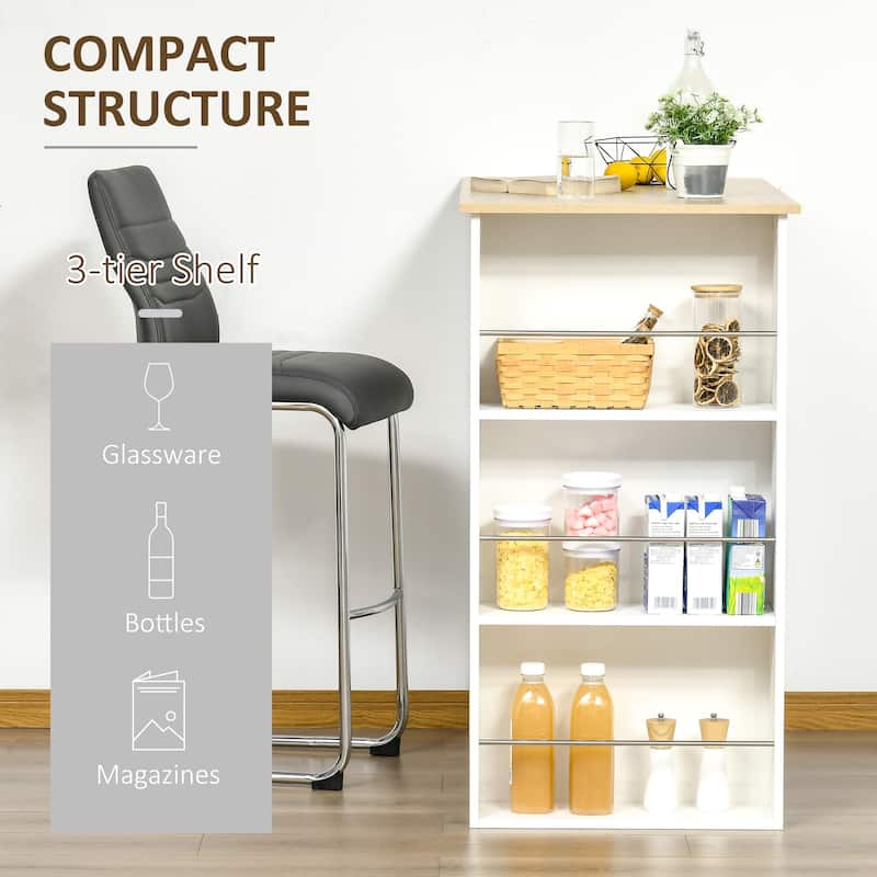 Bar Table With 3 Storage Shelves