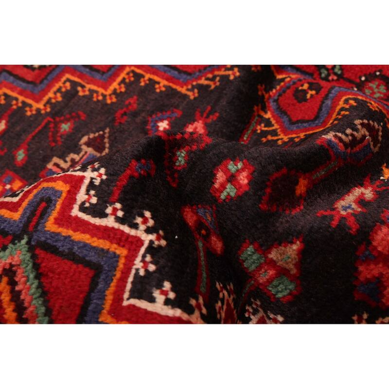 ECARPETGALLERY Hand-knotted Anadol Black, Red Wool Rug - 4'5 x 8'0