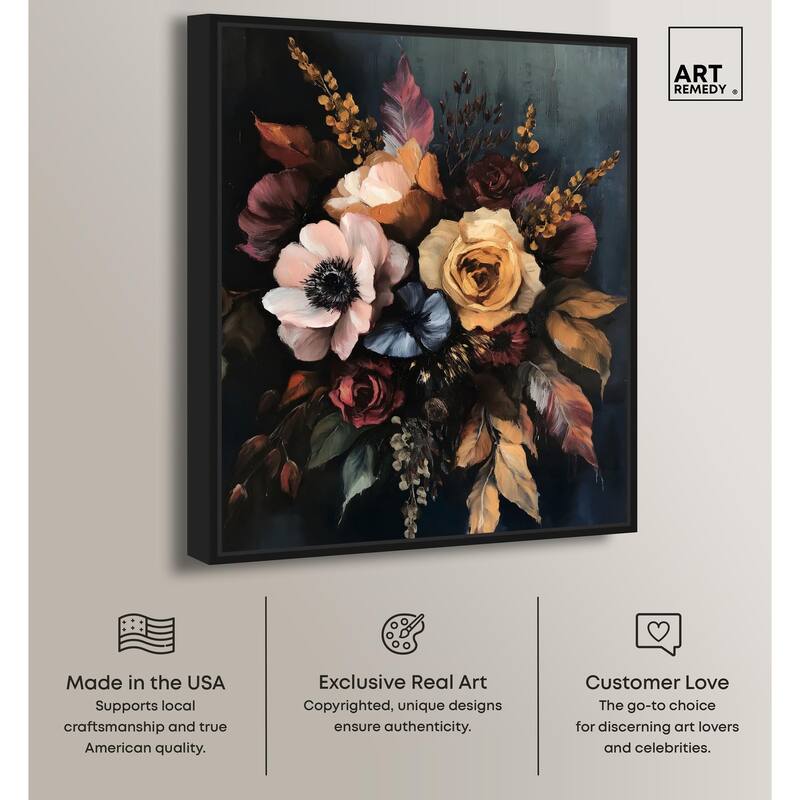 Velvet Night Bloom II Canvas by Art Remedy