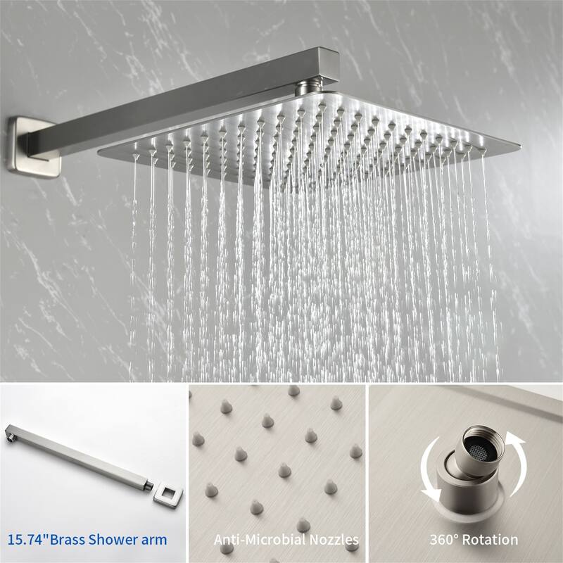 10 Inch Wall Mount Shower System with Waterfall Tub Spout Modern Rainfall Tub Shower Faucet With Rough-in Valve