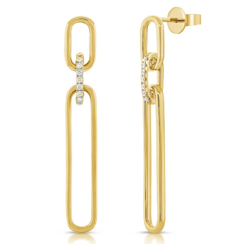 Joelle Collection Diamond Link Earrings 14K Gold