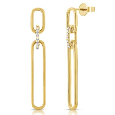 Joelle Collection Diamond Link Earrings 14K Gold