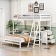 preview thumbnail 5 of 43, Twin over Full Bunk Bed with Built-in Desk and Three Drawers